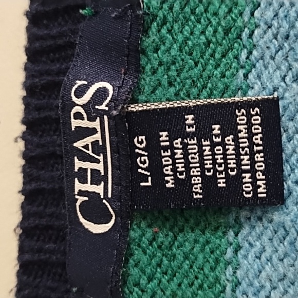 Cotton Blend Navy Raglan Sleeve Multi Stripe Crew Neck Mid-Weight Sweater - Picture 5 of 10